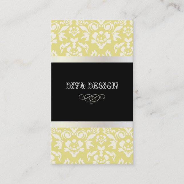 Carte De Visite PixDezines Haute Coutour Damask, Faux Pearl (Devant)