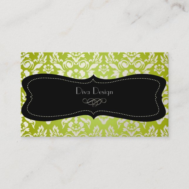 Carte De Visite PixDezines Haute Coutour Damask, Faux Pearl (Devant)