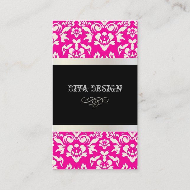 Carte De Visite PixDezines Haute Coutour Damask, Faux Pearl (Devant)