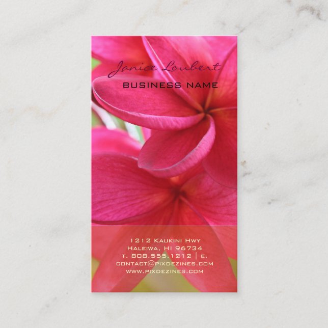Carte De Visite PixDezines HAWAIIAN CHAUD PINK PLUMERIA (Devant)