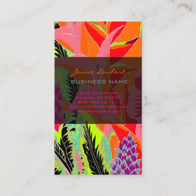 Carte De Visite PixDezines Hawaiian Jungle 3 - arrière - plan pers (Devant)