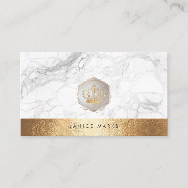 CARTE DE VISITE PIXDEZINES IMPERIAL COWN| MARBLE FAUX OR (Devant)