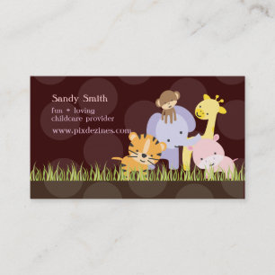 Carte De Visite PixDezines Jungle of Fun Daycare, couleur personna