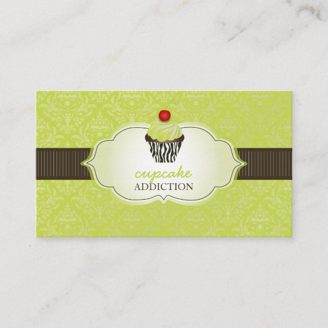 Carte De Visite PixDezines keylime swils cupcake/pinstripes/DO-IT- (Devant)