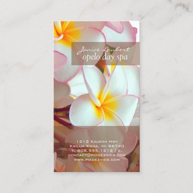 Carte De Visite PixDezines kona plumeria rose (Devant)