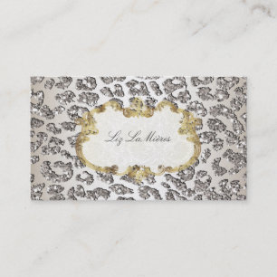 Carte De Visite PixDezines léopard/champagne/stock perle