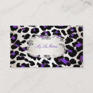 Carte De Visite PixDezines léopard/champagne violet électrique