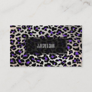 Carte De Visite PixDezines léopard/électrique violet/faux argent