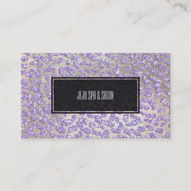 Carte De Visite PixDezines léopard/lilas/fausse parties scintillan (Devant)