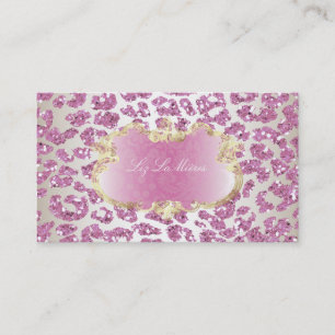 Carte De Visite PixDezines léopard rose/champagne