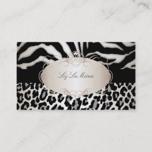 Carte De Visite PixDezines leopard/zebra/champagne