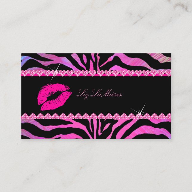 Carte De Visite PixDezines lèvres chaudes+zèbre sassy (Devant)