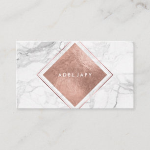 Carte De Visite PixDezines Marble+Faux Rose Gold Foil