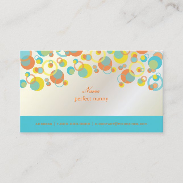 Carte De Visite PixDezines Mod Bubbles / Retro Syle + Colonnes (Devant)
