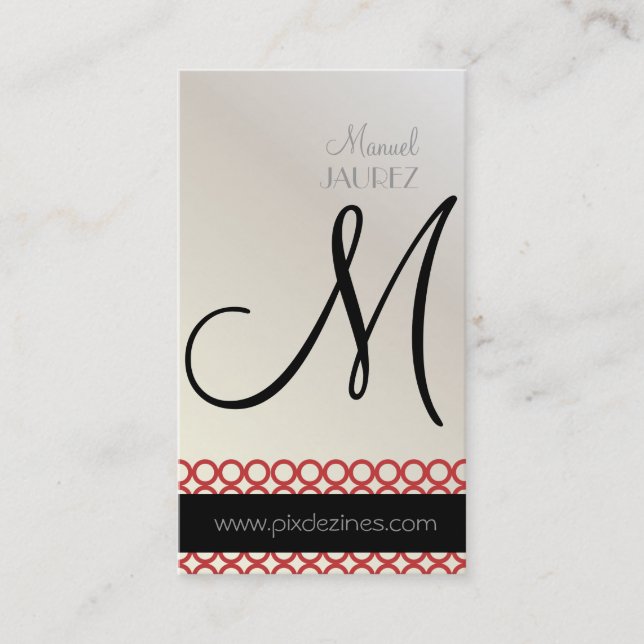 Carte De Visite PixDezines Mod Rings, monogramme (Devant)