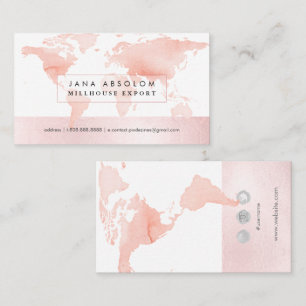 Carte De Visite PixDezines - mondial blush h2 world map