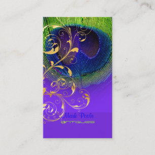 Carte De Visite PixDezines néon paon oeil/filigree