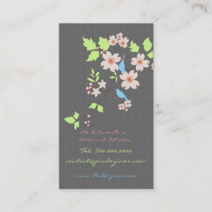Carte De Visite PixDezines oiseaux d'amour+branche de cornouiller/