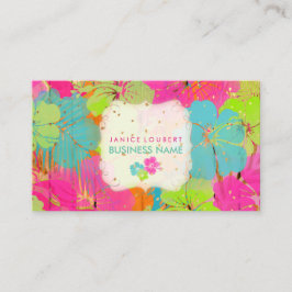 Carte De Visite PixDezines panneaux hibiscus/forêt tropicale/bois