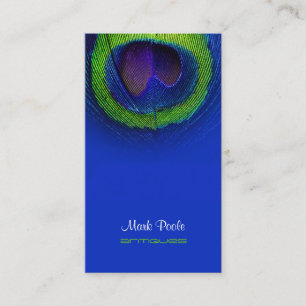 Carte De Visite PixDezines Peacock eye/cobalt+émeraude