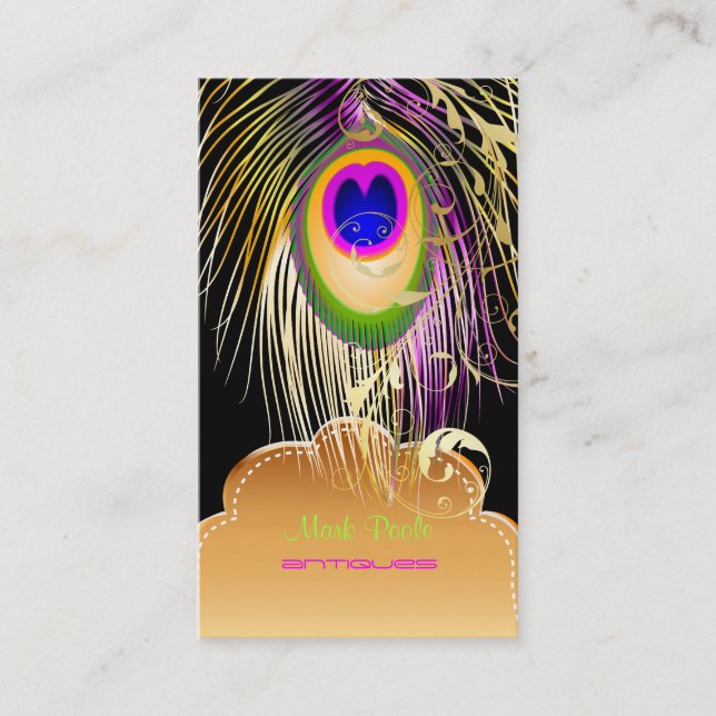 Carte De Visite PixDezines Peacock eye+filigree swils (Devant)
