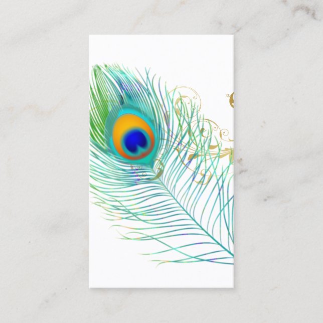 Carte De Visite PixDezines PEACOCK PLUME+FILIGREE/DO-IT-YOURSELF s (Devant)