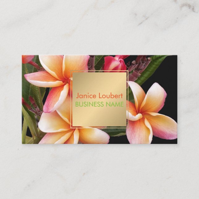 Carte De Visite PixDezines PENANG PEACH PLUMERIAS (Devant)