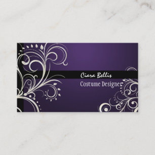 Carte De Visite PixDezines Perle Stylish Swirls+gem violet