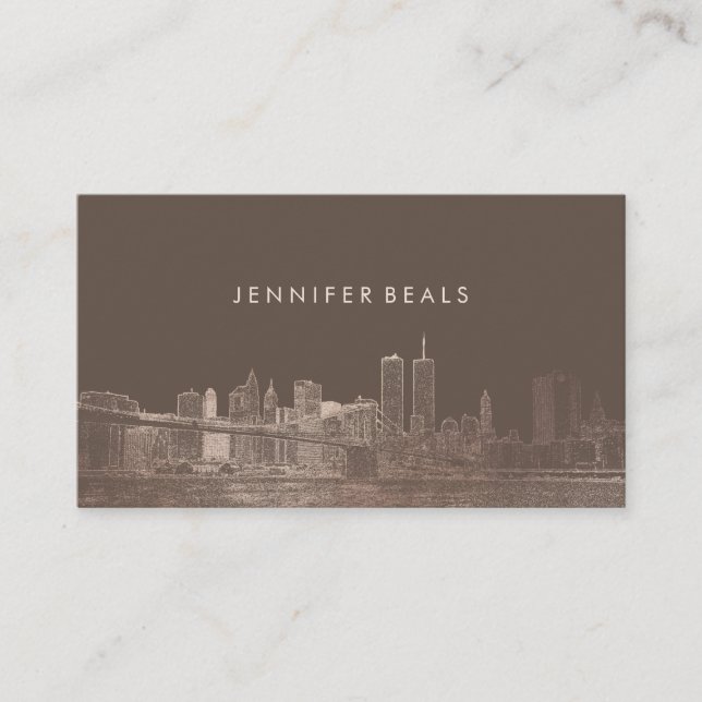 Carte De Visite PixDezines Pink Gold NYC Skyline/do-it-yourself ar (Devant)