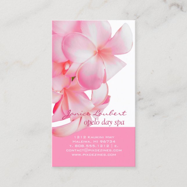 Carte De Visite PixDezines PINK KONA PLUMERIAS (Devant)