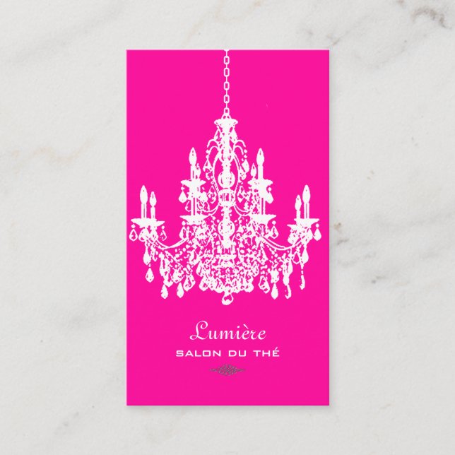 Carte De Visite PixDezines Pink+White Chandelier/arrière - plan DO (Devant)
