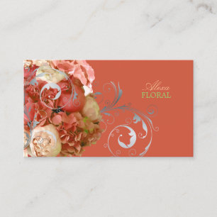 Carte De Visite PixDezines pivoines+hydrangeas/fond diy