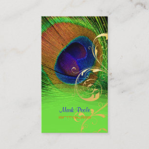 Carte De Visite PixDezines Plume de paon+tourbillons de filigree