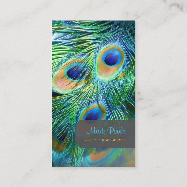 Carte De Visite PixDezines Plumes de paon (Devant)