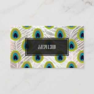 Carte De Visite PixDezines plumes paon/faux argent