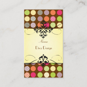 Carte De Visite PixDezines Pois funky  DO-IT-YOURSELF couleur arri