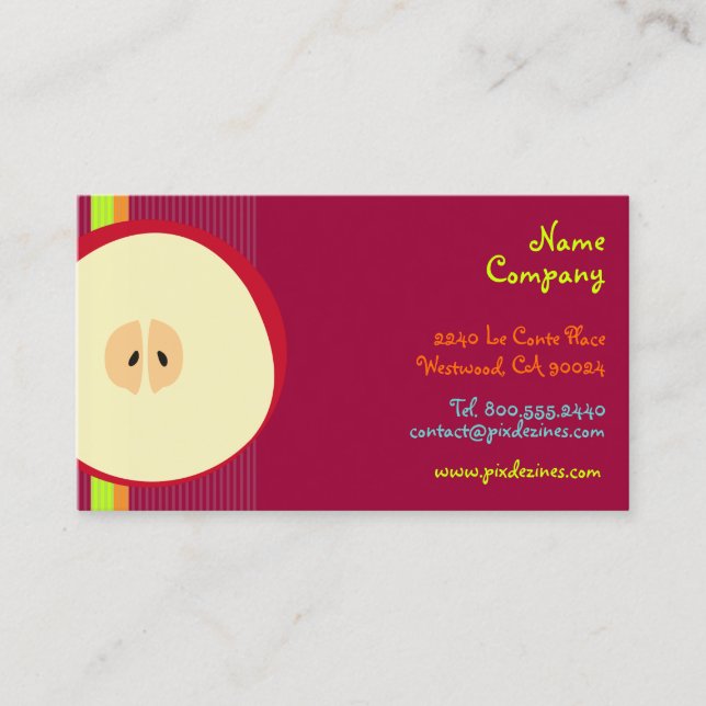 Carte De Visite PixDezines Pomme rouge / smoothie (Devant)