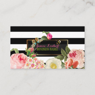 Carte De Visite PixDezines, primrose à bandes noires, pivoines