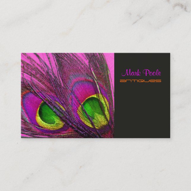 Carte De Visite PixDezines Psychedelic Peacock, Customisez-Le! (Devant)