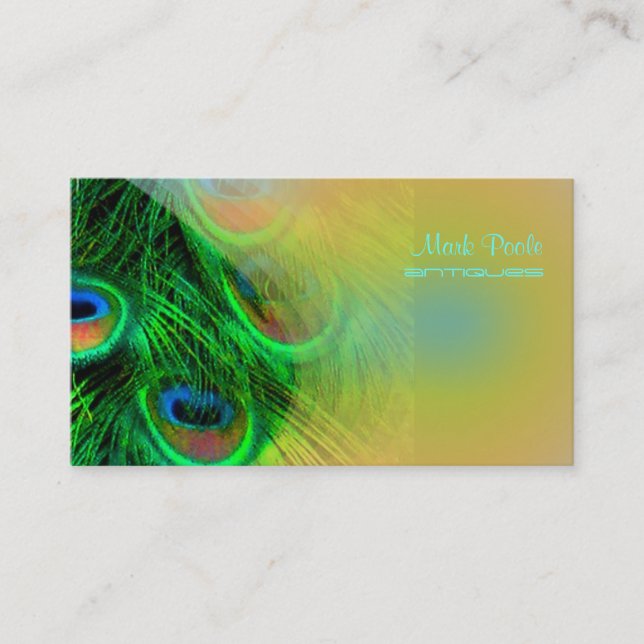 Carte De Visite PixDezines Psychedelic Peacock, Customisez-Le ! (Devant)