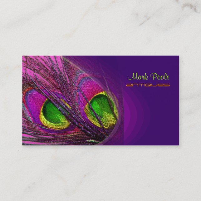 Carte De Visite PixDezines Psychedelic Peacock, Customisez-Le ! (Devant)
