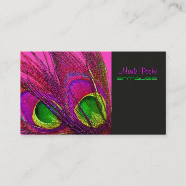 Carte De Visite PixDezines Psychedelic Peacock,/neon/do-it-yoursel (Devant)