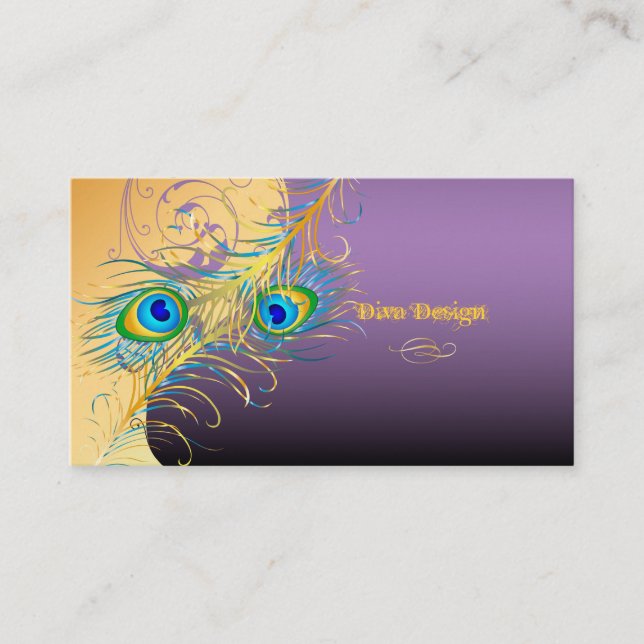 Carte De Visite PixDezines psychédélique Peacock+lavande bleu (Devant)