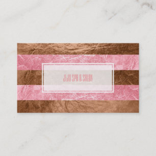 Carte De Visite PixDezines rayures/feuille fausse rose