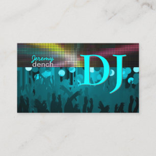 Carte De Visite PixDezines Retro DJ+dance hall/aqua blue