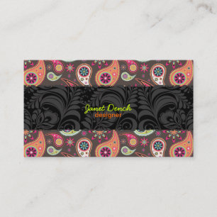 Carte De Visite PixDezines Retro Paisley