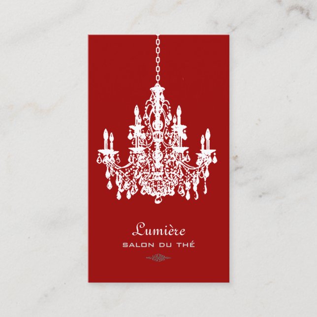 Carte De Visite PixDezines Rouge+Blanc Chandelier/do-it-yourself a (Devant)
