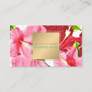 Carte De Visite PixDezines Specs Pink/Red/Hibiscus/Gold