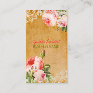 Carte De Visite PixDezines, tableau de bord+roses vintages