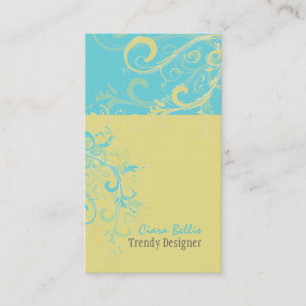 Carte De Visite PixDezines tourbillonne /lemon+aqua